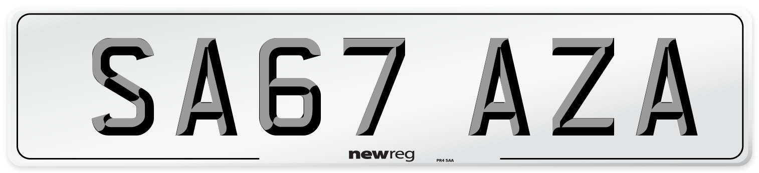 SA67 AZA Number Plate from New Reg